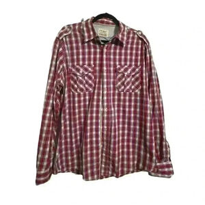 Paperdenim & Cloth L Shirt Red And Blue Long Sleeve mt30
